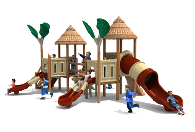 新设计的儿童木制主题户外游乐场