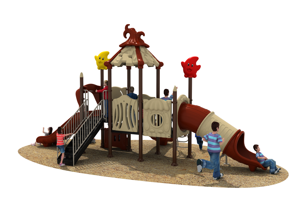 新设计学校花园商业儿童玩具大型滑梯设备户外游乐场